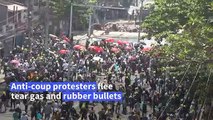 Security forces fire tear gas, rubber bullets at Myanmar protesters