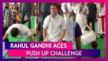 Rahul Gandhi’s Push-Up Challenge: Congress Leader Stuns With One Hand Push Up, Watch