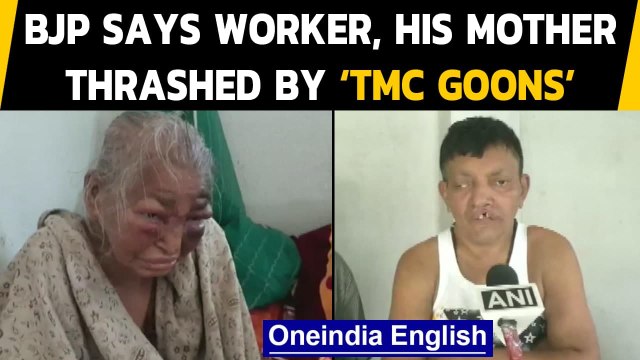 West Bengal: BJP worker and Mother thrashed, Police say face swollen due to ailment | Oneindia News