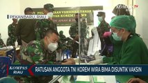 Ratusan Anggota TNI Korem Wira Bima Disuntik Vaksin