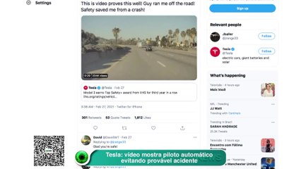 Tesla- vídeo mostra piloto automático evitando provável acidente