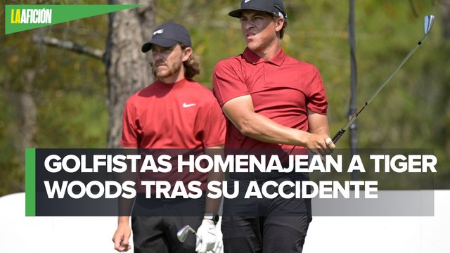 Golfistas se visten de rojo en honor a Tiger Woods en torneo PGA Tour
