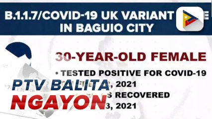 PTV Balita Ngayon | Kaunaan a kaso ti B.1.1.7 wenno COVID-19 UK variant, nailista iti siudad ti Baguio