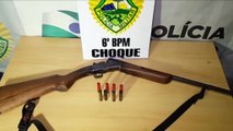 Choque detém indivíduo e apreende espingarda com munições na área rural de Cascavel