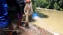 Traditional_ Cast Net Fishing in the River _ Catch Fish and eels in The River with Beautiful Nature