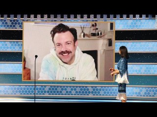 Jason Sudeikis and nominees who nailed the whole virtual Golden Globes