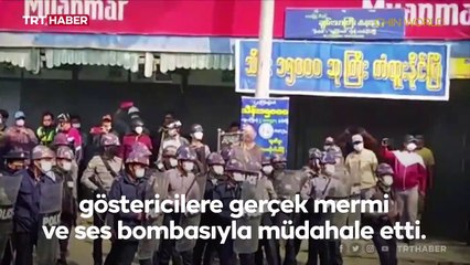 Myanmar'da darbe karşıtlarına müdahale: Gerçek mermi kullanıldı