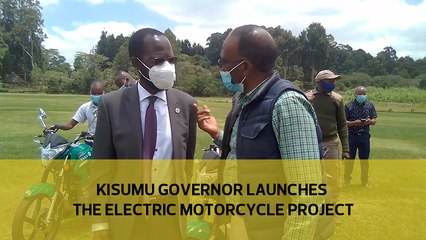 Kisumu governor Anyang' Nyong'o launches the electric motorcycle project