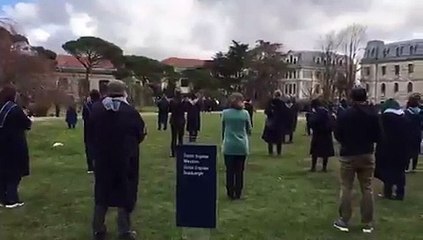 Boğaziçi akademisyenleri rektörlüğe sırt dönme eyleminin 58. gününde