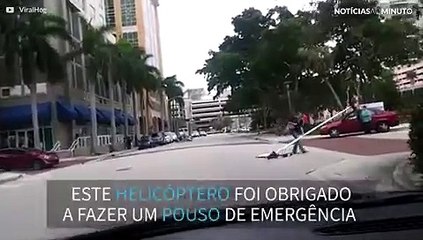 Helicóptero faz pouso de emergência no meio da rua na Flórida