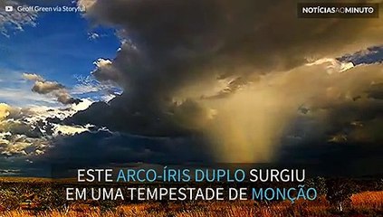 Incrível arco-íris duplo se forma durante tempestade na Austrália