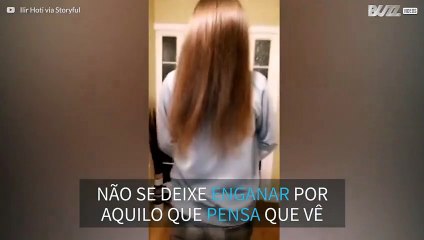 Irlandês cria assustadora ilusão ótica com o seu cabelo