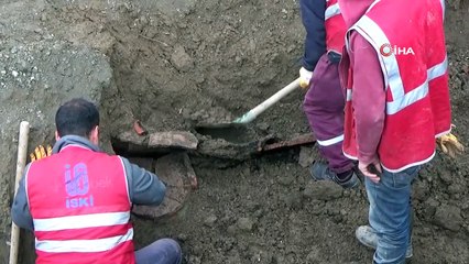 Alt yapı çalışmalarında tarihi eser kalıntıları bulundu