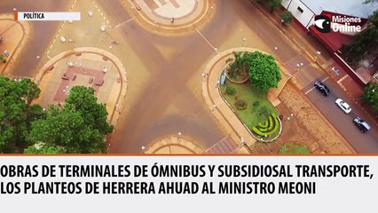 Obras de terminales de ómnibus y subsidios al transporte, los planteos de Herrera Ahuad al ministro Meoni