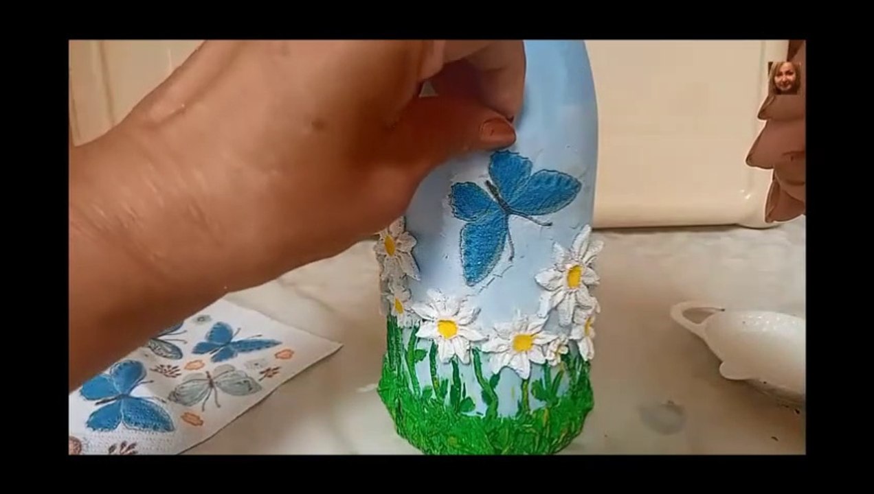 Botella Mariposas y Margaritas.