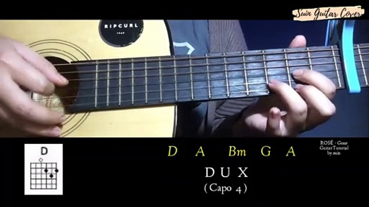 Rosé BLACKPINK 'Gone' Easy Guitar Tutorial | Chords + Strumming | Suin