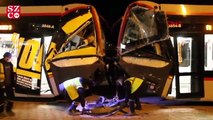 Kayseri'de iki tramvay çarpıştı 2 yaralı