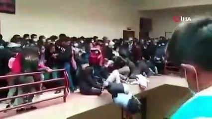 Üniversitedeki kavgada korkuluklar kırılınca 5. kattan yere çakıldılar: 5 ölü