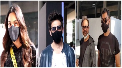 Kartik Aaryan, Kiara Advani & director snapped at the airport as they return from Manali