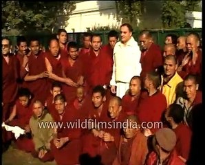 Late PM of India, Rajiv Gandhi photographed with people from different communities