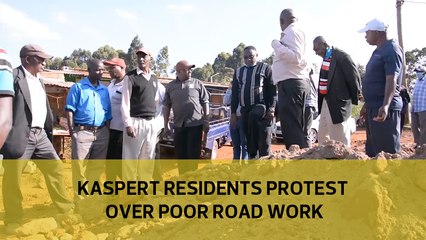 Kaspert residents protest over poor road work