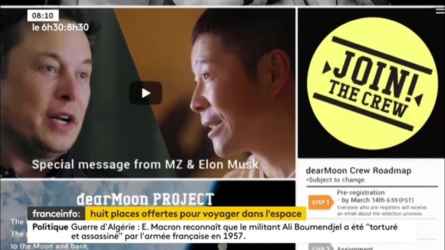 Un milliardaire japonais offre huit tickets à des personnes du monde entier pour l’accompagner dans un voyage de tourisme spatial autour de la Lune, prévu en 2023 avec SpaceX - VIDEO