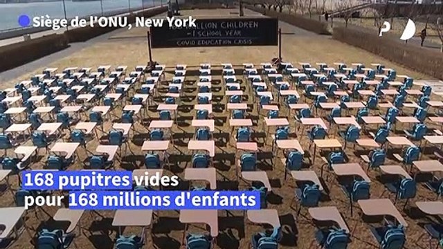 Covid: devant l'ONU, des pupitres vides pour les 168 millions d'enfants sans école depuis un an