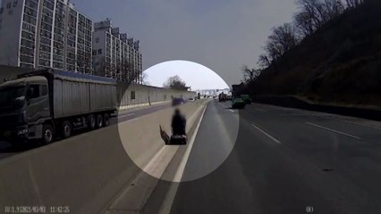 고속도로에서 전동휠체어 타던 80대 구조..."길 잘못 들어" / YTN