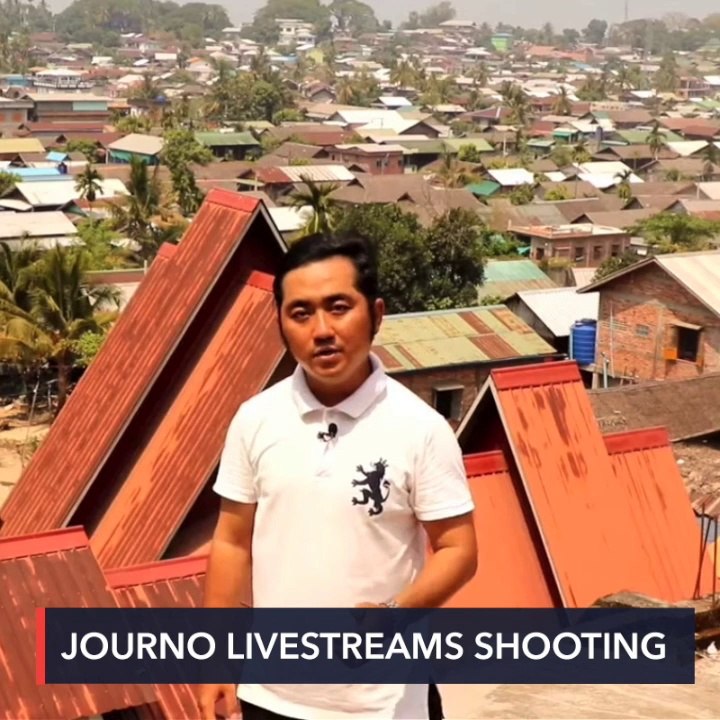 Shots fired as Myanmar journalist livestreams p...