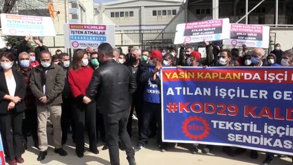 GAZİANTEP - Bir fabrikadan haksız yere işten çıkarıldıklarını iddia eden işçiler yürüyüş yaptı