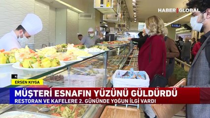 Müşteri esnafın yüzünü güldürdü! Restoran ve kafelere yoğun ilgi