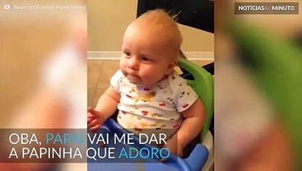 Este bebê detesta comer legumes. Sua reação é muito engraçada