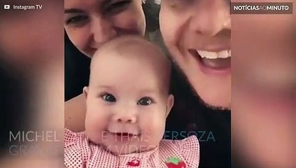 Michel Teló e Thais Fersoza comemoram os quatro meses da filha