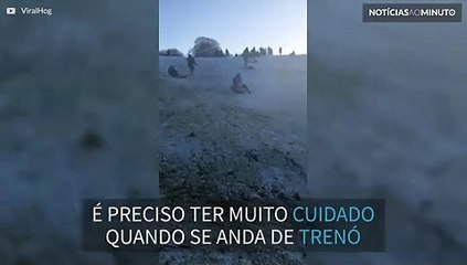 Descida de trenó acaba em acidente
