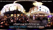 Fantástica vista das luzes de natal em Dublin