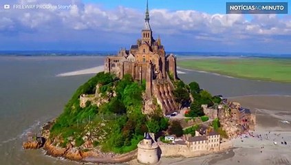 Drone captura imagens deslumbrantes do Mont Saint-Michel
