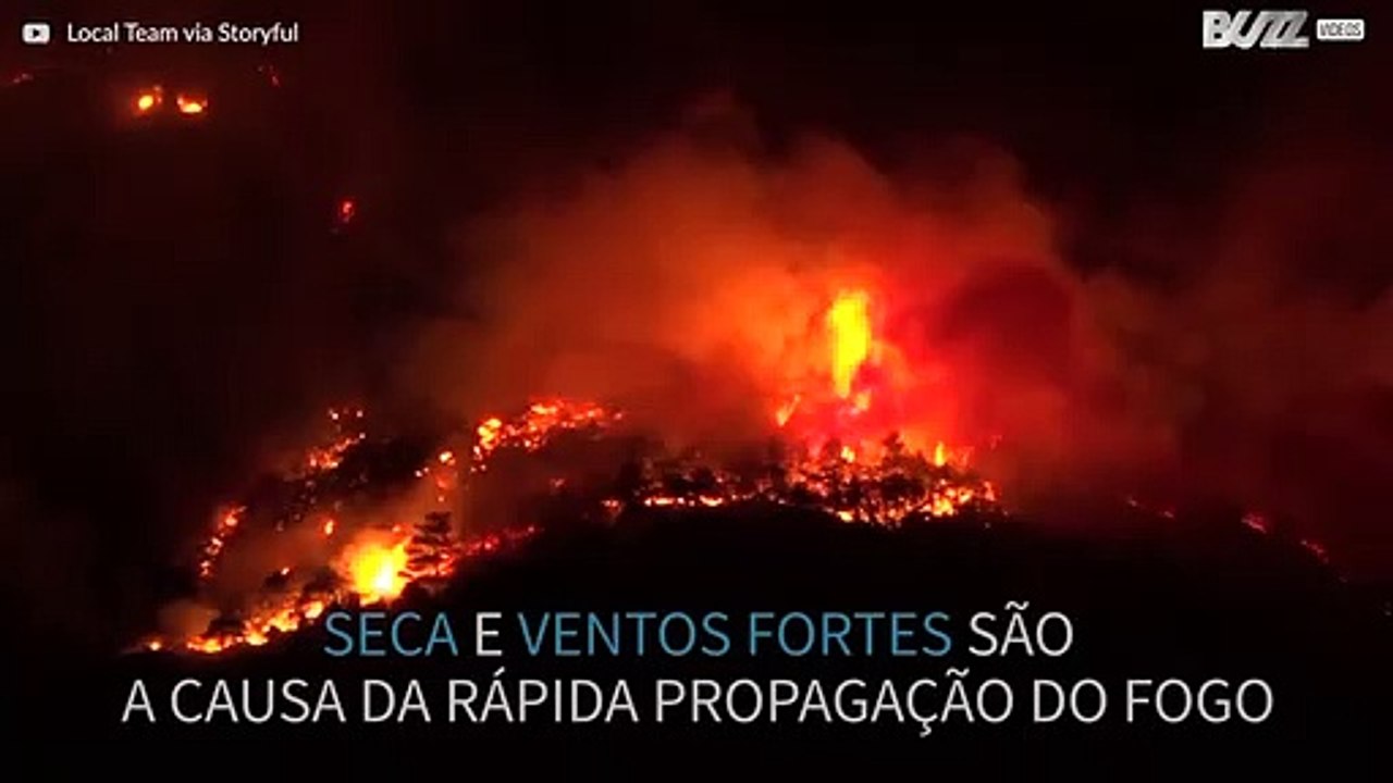 Imagens impressionantes dos incêndios florestai...