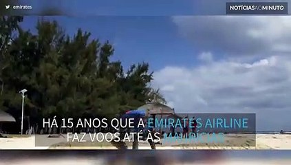 Artista cria escultura do avião da Emirates em areia