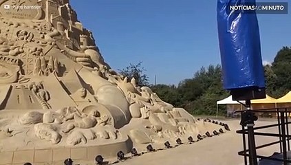 Maior castelo de areia do mundo é construído na Alemanha