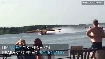 Avião cisterna se choca contra barcos no Rio Ródano em França