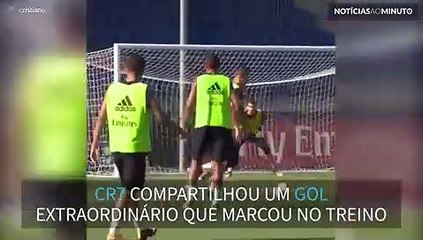 Cristiano Ronaldo marca golaço em treino