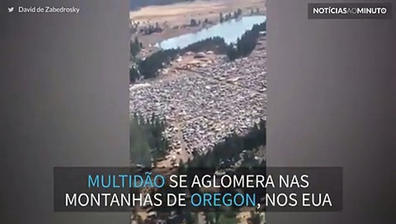Multidão se aglomera nas montanhas de Oregon pa...