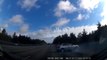 Driver Avoids Collision as Another Car Swerves on the Highway