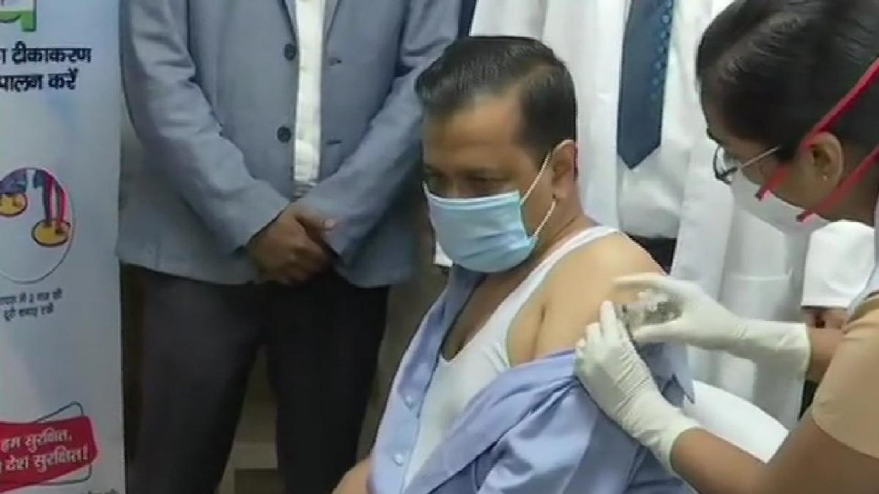 Arvind Kejriwal receives first COVID-19 vaccine dose