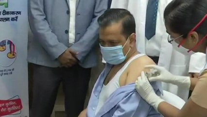 Arvind Kejriwal receives first COVID-19 vaccine dose