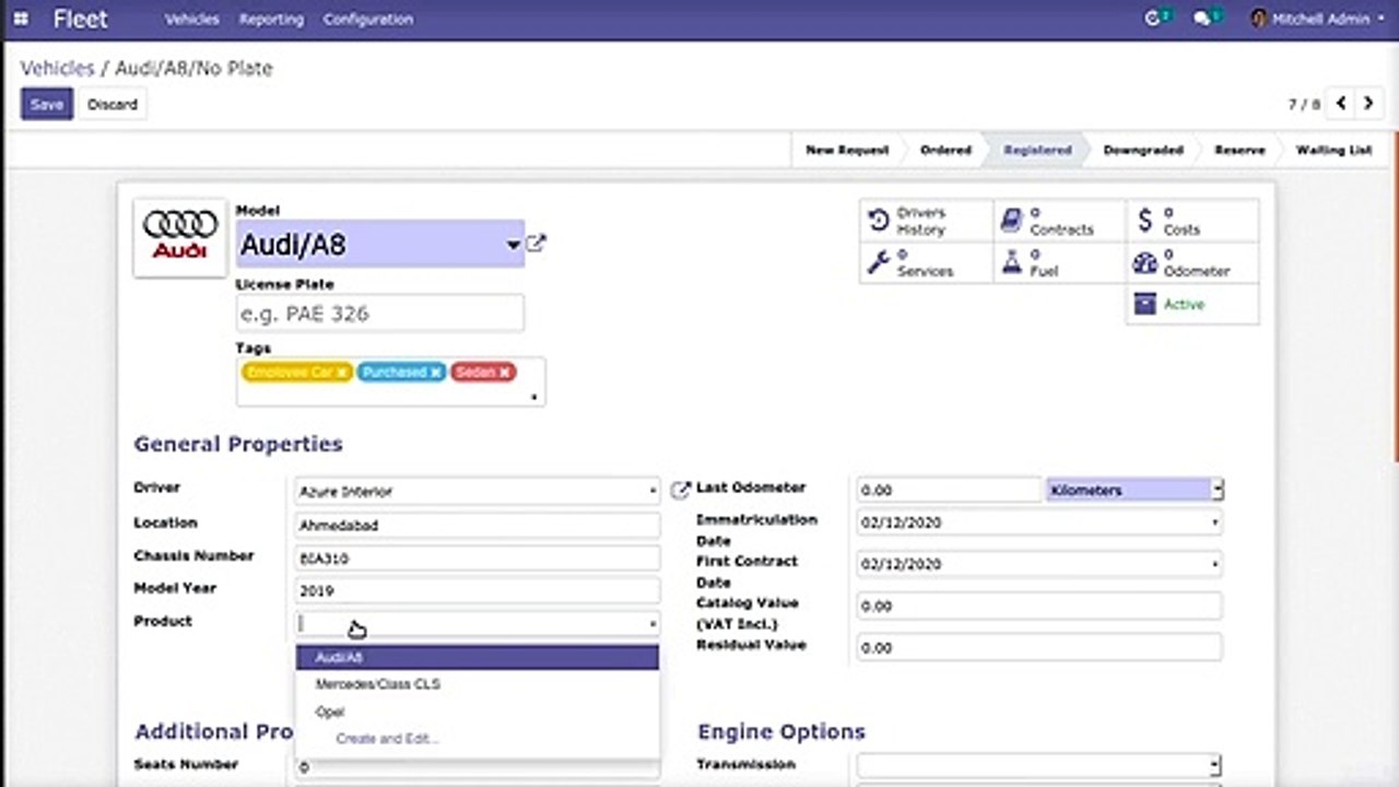 How to Rent a fleet product, Extend Rental Order, Replace Rental Product | Odoo