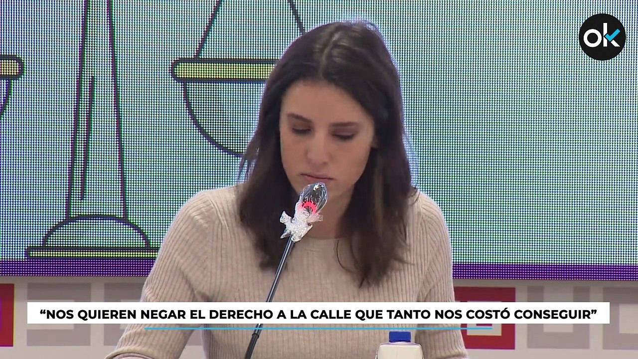 Irene Montero dice que en la prohibición del 8M hay "una criminalización del feminismo"