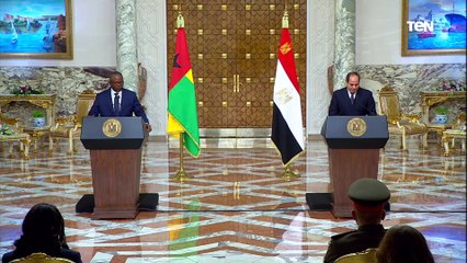 كلمة الرئيس السيسي في ونظيره الغيني خلال المؤتمر الصحفي المشترك