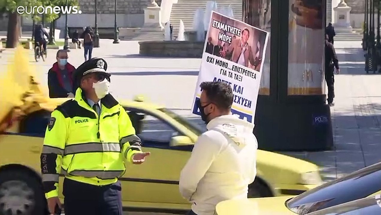 Πορεία των οδηγών ταξί στο κέντρο της Αθήνας