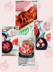 Strike fry beef slice chicken wing with spicy tomato